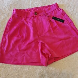 🌺 NWT Dictionary Satin Hot Pink Shorts